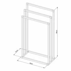 Esbada Square Håndklestativ -Varme og inneklima Salgsbutikk esbada square handklestativ l401012 tegning tilpasset2
