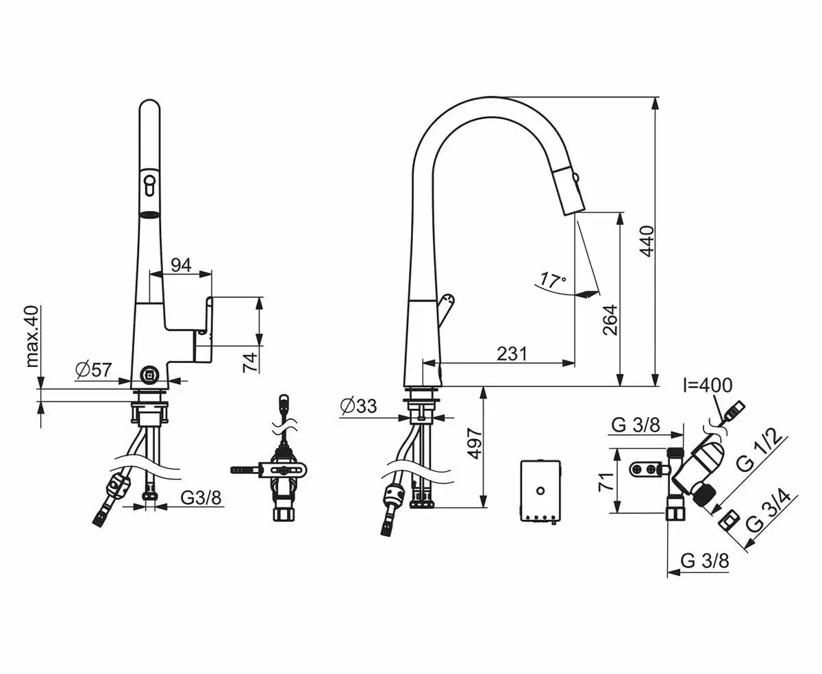 Oras Inspera Kjøkkenkran M/avstengning 5 Oras Inspera Kjøkkenkran M/avstengning - Bilde 3