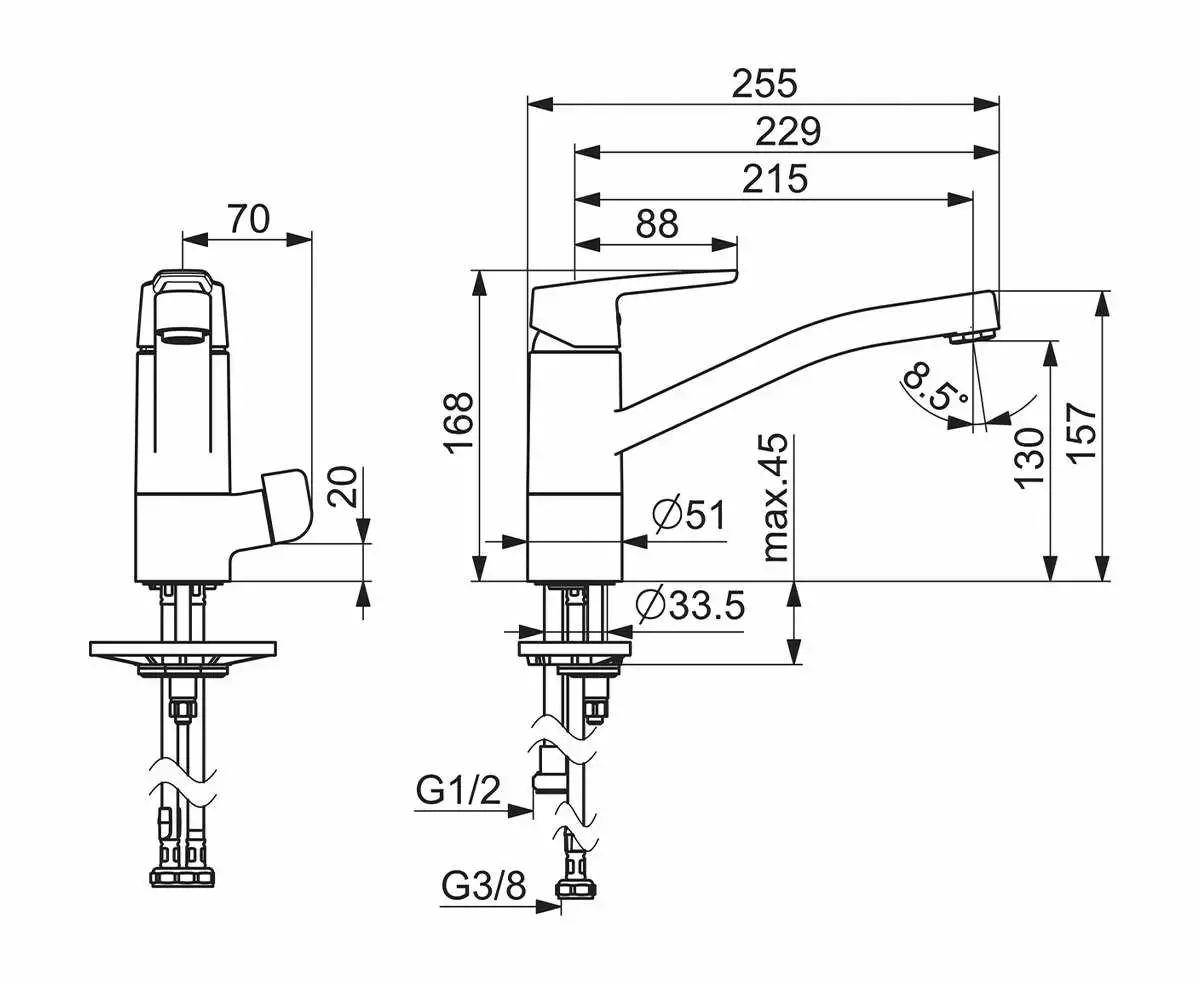 Oras Saga Kjøkkenkran M/avstengning 4 Oras Saga Kjøkkenkran M/avstengning - Bilde 2